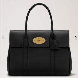 NEW Mulberry Bayswater Black and Brass Leather Bag
